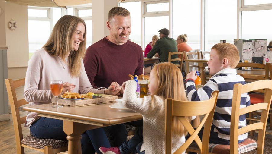 in the restaurant at Carmarthen Bay Holiday Park