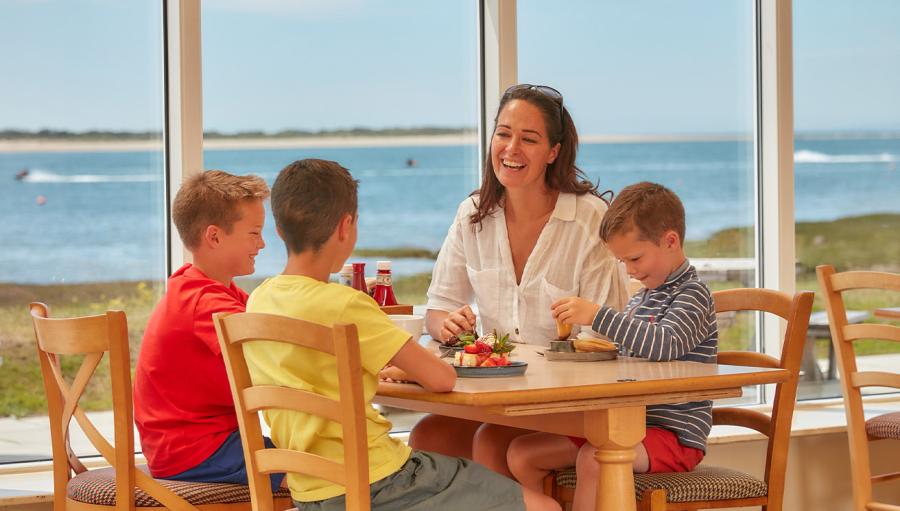 restaurant by St Ishmaels beach at Carmarthen Bay Holiday Park