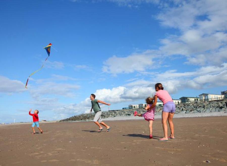 the beach outside of Golden Sands Holiday Park in Rhyl