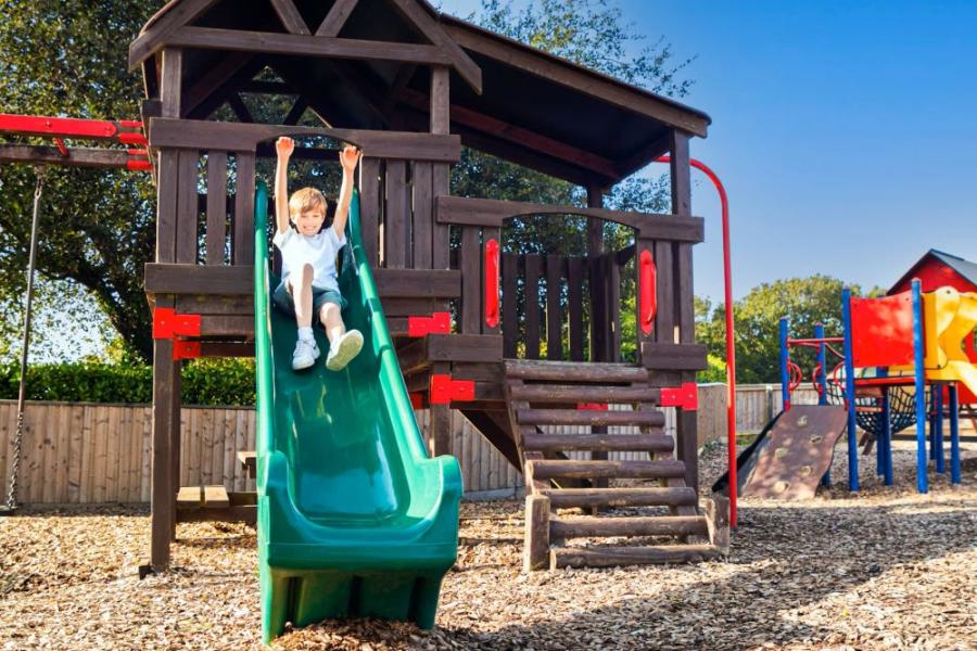 the kids adventure playground at Llanrhidian Holiday Park