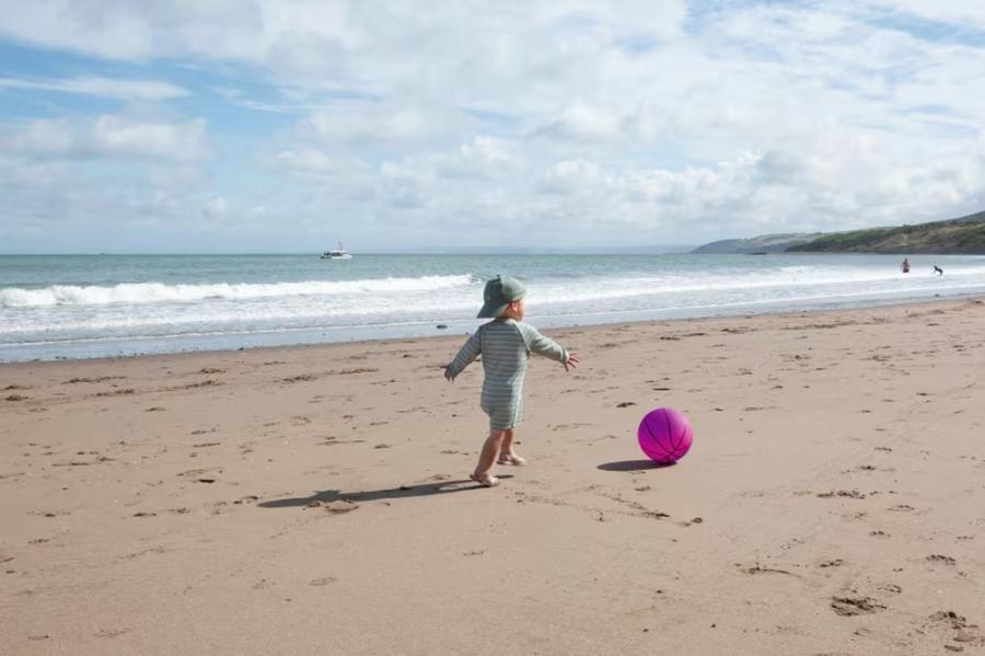 having fun on the beach on holiday