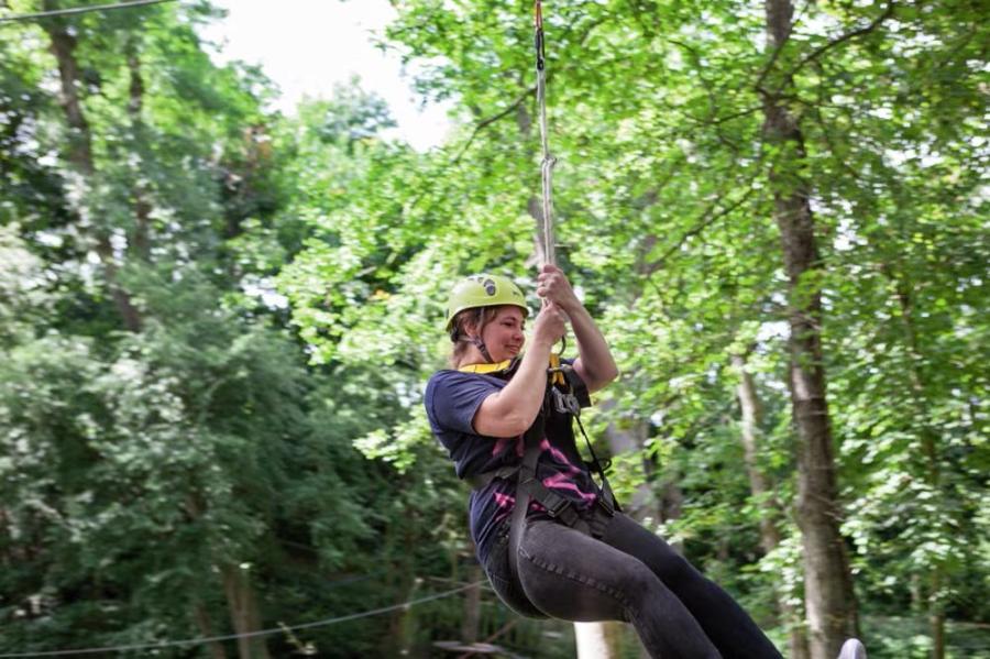 the high ropes course at Quay West Holiday Park