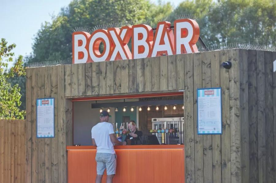 the box bar for drinks at Haggerston Castle Holiday Park