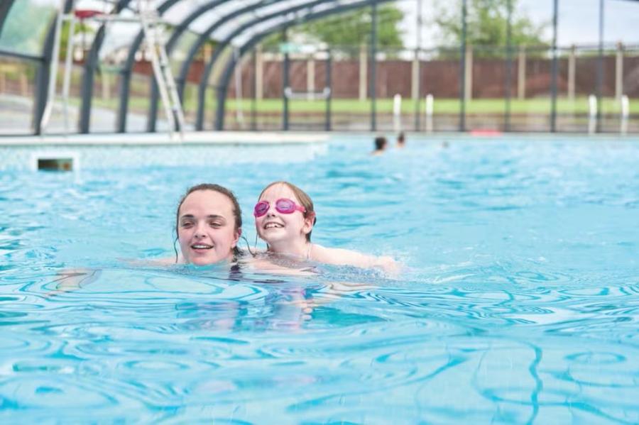 the covered pool at Hopton Holiday Village