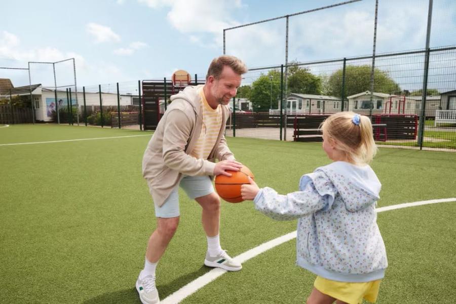 the outdoor sports court at Seashore Holiday Park