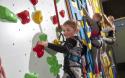 kids on the climbing wall at Warmwell Holiday Park