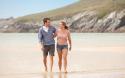 walking along Crantock Beach