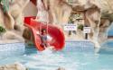 going down the water slides at Vauxhall Holiday Park