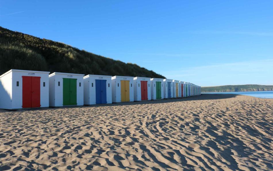 Woolacombe with its famous beach huts